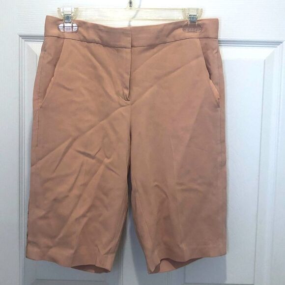 Rebecca Taylor pink midi Bermuda shorts with side lace detail, size 4 - Picture 1 of 13